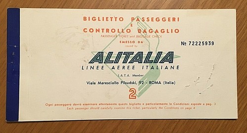 Alitalia biglietto vintage - alitalia,