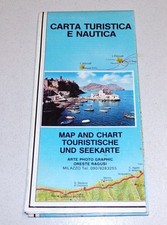 Carta turistica e nautica ISOLE EOLIE O LIPARI Cartina Mappa Sicilia Ragusi