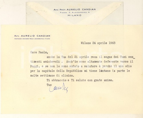 1963 milano lettera - 1963,