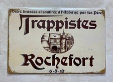 INSEGNA METALLO BIRRA TRAPPISTES ROCHEFORT UOMO GROTTA BAR PUB GIARDINO CUCINA 20x30cm