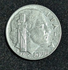 1940 R Italy 20 Centesimi