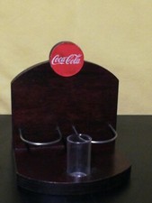 Coca Cola portatovaglioli, olio aceto in legno cm. 17x15 