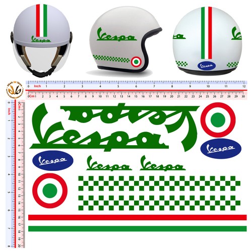 Vespa adesivi casco pvc - , verde