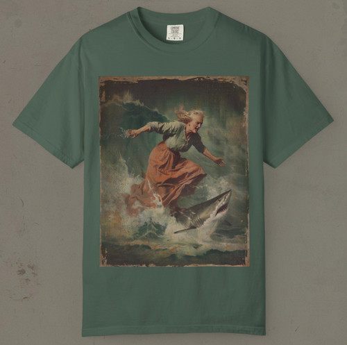 Shirt vintage surfing - surfing, shark