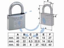 LUCCHETTO OTTONE CROMATO MARINO EUROMARINE ARCO NORMALE PL120