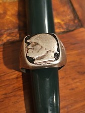 ANELLO/DISTINTIVO PROFILO DI MUSSOLINI  Dux  in acciaio