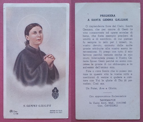 Santino holy card gemma - s.,