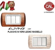 PLACCA CAL serie BTICINO LIVING LIGHT VERO LEGNO MASSELLO MOSTRINA LA PANORAMICA