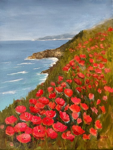 Arte floreale papaveri rossi