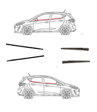4 X  RASCHIAVETRO LATERALE ESTERNO AFTERMARKET PER FORD FIESTA 2009-2016 ANT+POS