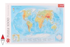 PUZZLE OGGETTI TREFL CARTE GEOGRAFICHE MAPPAMONDO FISICO 1000 PZ