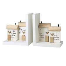 Fermalibri rustico in legno