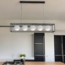 Lampadario A Sospensione Moderno Rettangolare Sfere In Vetro Attacco G9 Cucina