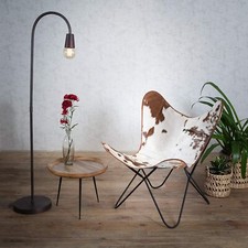 Vacchetta Pelle Farfalla Pieghevole Sedia Moderno Fionda Salotto Vintage Accento