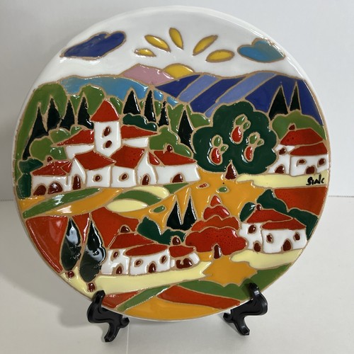Piatto ceramica dipinto - in,
