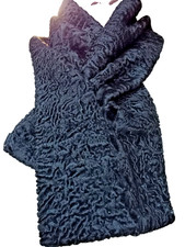 Sciarpa pelliccia Astrakan nera - 115cm