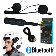 HEADSET MICROFONO AURICOLARE BLUETOOTH IMPERMEABILE PER CASCO MOTO SCOOTER MP3