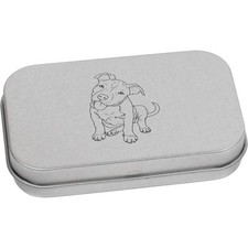 'Adorable Pitbull Puppy' Metal Hinged Tin / Storage Box (TT054636)