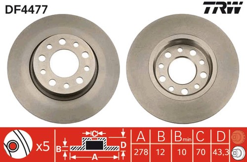 Set freni disco trw df4477 - a,