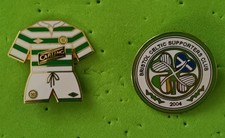 CELTIC GLASGOW set 2 distintivi spilla brooch pin vintage calcio football badge 