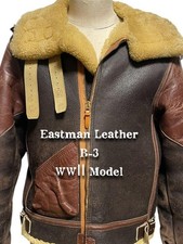 Giacca Bomber Eastman Pelle 1943 B-3 Seconda Guerra Mondiale Shearling Taglia 36 M