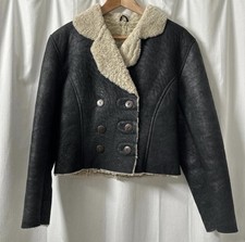 Giacca shearling nera italiana