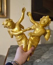 ANTICHI ANGELI LEGNO STATUA SCULTURA SKULPTUR XVII PUTTI CHERUBINI MADONNA