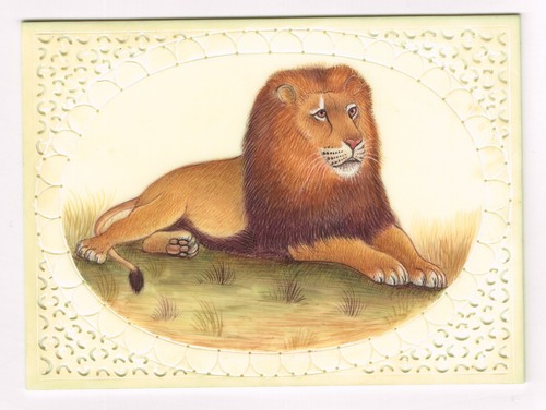 Miniatura dipinto leone - miniatura, di