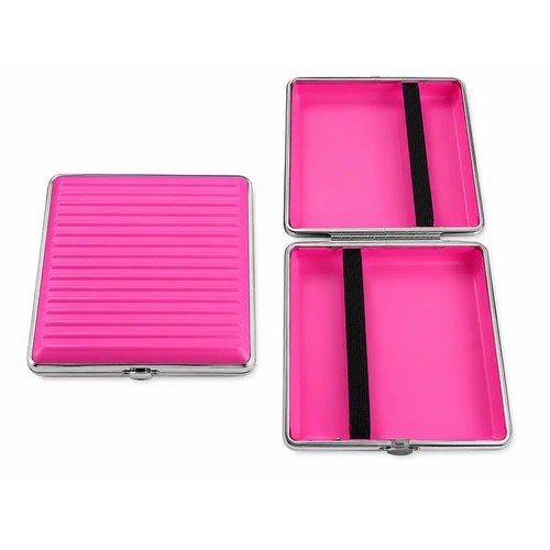 Slim pink cigarette case metal - cigarette,