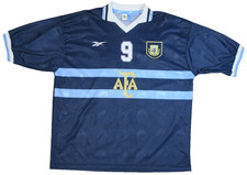Maglia da trasferta vintage Reebok Argentina Batistuta #9 XXL 1999-2000 piccole crepe
