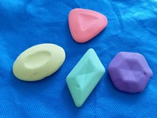 x4 GOMME GOMMINE da COLLEZIONE Vintage ERASER Anni '80s FIGURE GEOMETRICHE PIANE