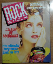 ROCK & FOLK 233/1986 MADONNA BANGLES MITSOUKO EURYTHMICS LEE ROTH + POSTER STING