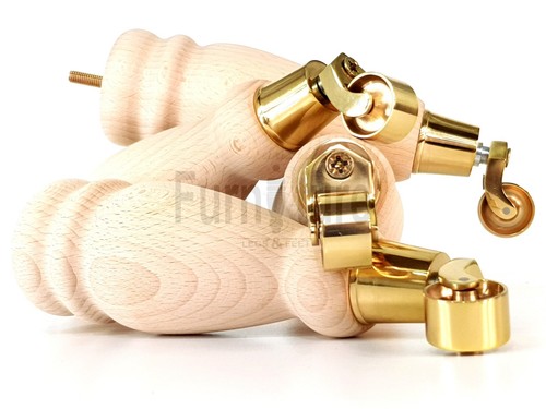 Gamba ruota mobili legno - 4x,