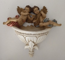 ACQUASANTIERA CREART CON PUTTI ANGELI IN RESINA ULDERICO CASSETTA