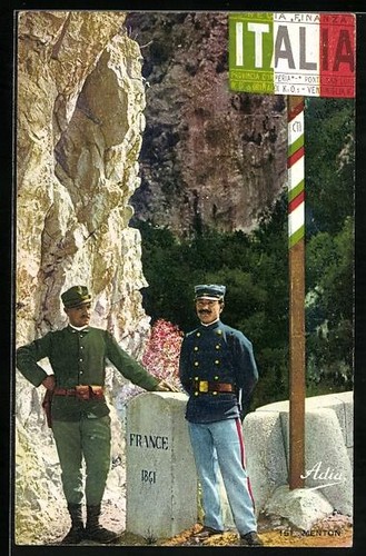 Cartolina mentone soldato - cartolina, mentone,