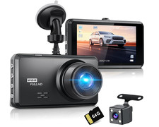 Dash Cam Miden S7 4K anteriore e posteriore, scheda SD 64G, 2160P+1080P doppia dash cam FHD