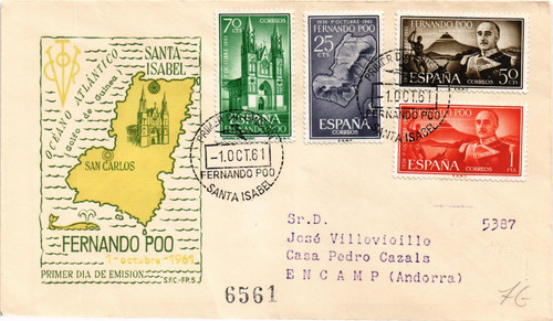 Spagna 1961 copertina fdc - fdc, da
