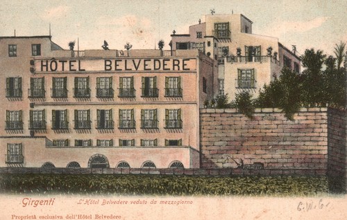 Cartolina epoca 1900 hotel - cartolina,