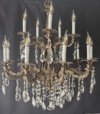 LAMPADARIO GRANDE FRANCESE OTTONE CRISTALLO BAROCCO LAMPADA 15 LUCI 