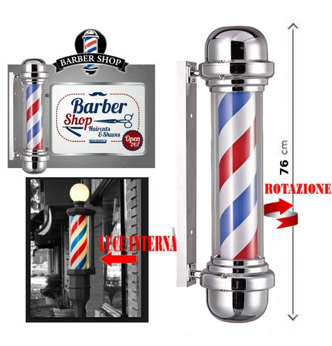 Barber pole con sfera luminosa - con,