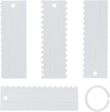 4 Pezzi Raschietti per Torte, Spatole per Torte in Plastica, per Livellare I Bor