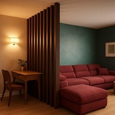 Set 6 Listelli Decorativi per Pareti, Soffitto, Divisori, da 45x90x300 cm, Teak