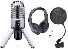 Samson Meteor Mic USB Microfono da Studio Grande Diaframma, Monitoraggio Integrato