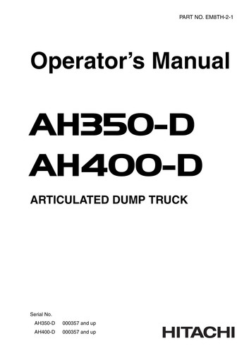Hitachi ah350d ah400d - ah350d, dumper