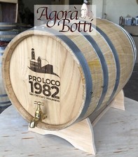 Botte di Castagno da 20 litri con rubinetto di ottone e LOGO A FUOCO A PIACERE!!