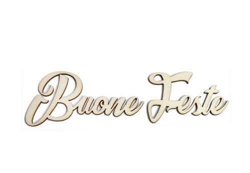 Sagoma legno buone feste - in,