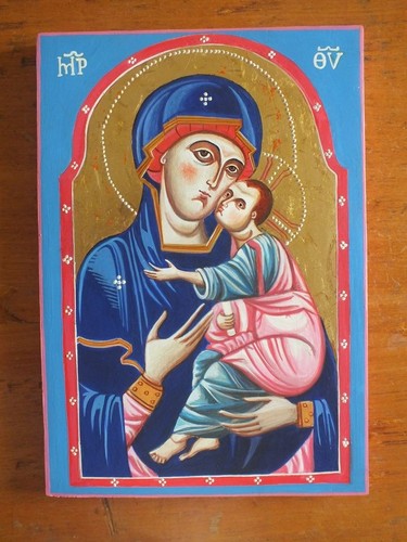 Icona dipinta mano - a, su