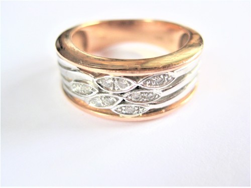 Anello oro 585 - bicolore, con