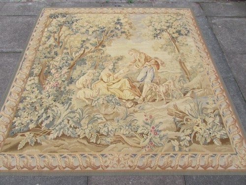 Arazzo aubusson verde lana - aubusson, in