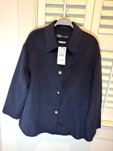 Giacca donna zara blu misto - l,